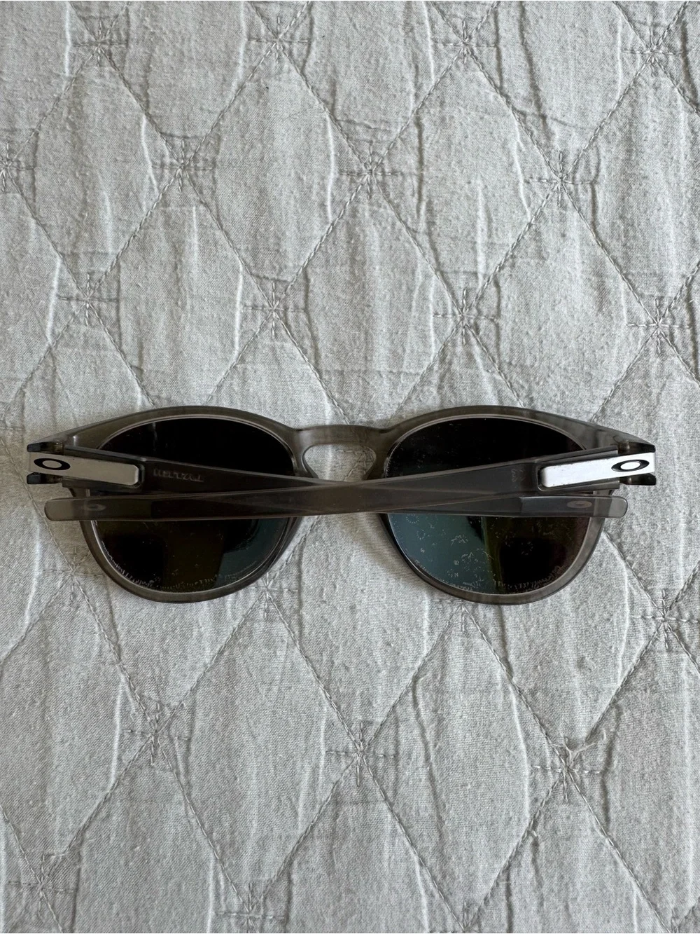 Oakley Round Sunglasses Gray Frame with Teal Blue Mirror Lenses